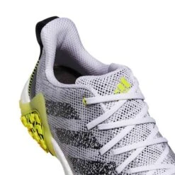 Adidas Codechaos 22 Golf Shoes White/Black/Beam Yellow -The Golf Shop adidas codechaos 22 golf shoes white black beam yellow top detail itempicture