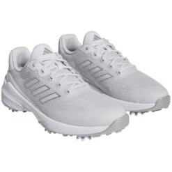 Adidas ZG23 Vent Golf Shoes Dash Grey/White/Silver -The Golf Shop adidas zg23 vent golf shoes dash grey white silver front itempicture