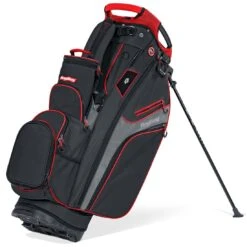 BagBoy Chiller Hybrid Stand Bag -The Golf Shop bagboy 2024 chiller hybrid stand bag black charcoal red itempicture