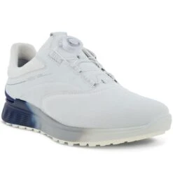 Ecco S-Three Boa Golf Shoes White/Blue Depths 7 Ecco S-Three Boa Golf Shoes White/Blue Depths -The Golf Shop ecco s three boa golf shoes white blue depths front itempicture