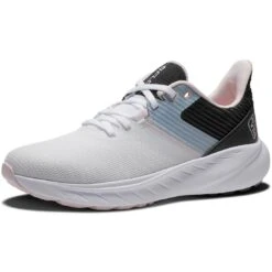 FootJoy Women's Flex Golf Shoes White/Black -The Golf Shop footjoy womens flex golf shoes white black 95719 toe itempicture