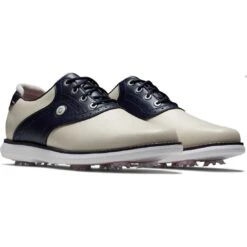 FootJoy Women's Traditions Saddle Golf Shoes Cream/Navy -The Golf Shop footjoy womens traditions saddle golf shoes cream navy 97922 pair itempicture
