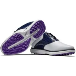 FootJoy Women's Traditions SL Golf Shoes White/Navy -The Golf Shop footjoy womens traditions sl golf shoes white navy 97899 combo itempicture