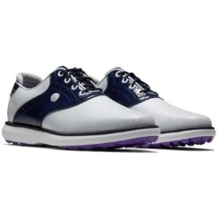 FootJoy Women's Traditions SL Golf Shoes White/Navy -The Golf Shop footjoy womens traditions sl golf shoes white navy 97899 pair itempicture