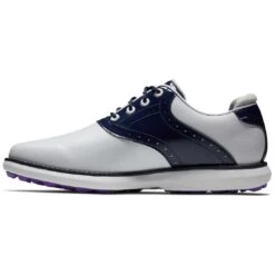 FootJoy Women's Traditions SL Golf Shoes White/Navy -The Golf Shop footjoy womens traditions sl golf shoes white navy 97899 side itempicture
