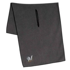 Team Effort MLB 19 X 41 Grey Microfiber Towel -The Golf Shop mcarthur sports mlb grey microfiber towel milwaukee brewers