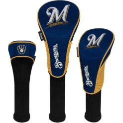 Team Effort MLB Set Of 3 Headcovers -The Golf Shop mcarthur sports mlb set of 3 headcovers milwaukee brewers