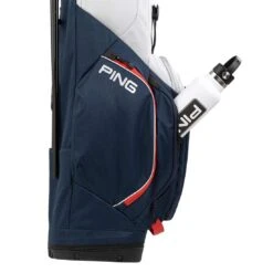 Ping Hoofer Lite Stand Bag -The Golf Shop ping 2023 hoofer lite stand bag navy platinum red detail1 itempicture