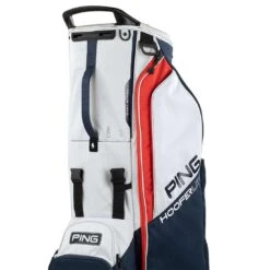 Ping Hoofer Lite Stand Bag -The Golf Shop ping 2023 hoofer lite stand bag navy platinum red detail3 itempicture