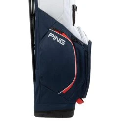 Ping Hoofer Lite Stand Bag -The Golf Shop ping 2023 hoofer lite stand bag navy platinum red detail5 itempicture