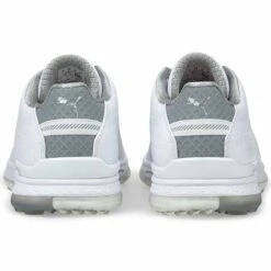 Puma Proadapt Alphacat Leather Golf Shoes White/Silver -The Golf Shop puma proadapt alphacat leather golf shoes white silver 376044 01 heel itempicture
