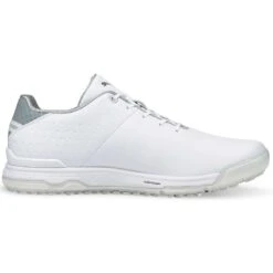 Puma Proadapt Alphacat Leather Golf Shoes White/Silver -The Golf Shop puma proadapt alphacat leather golf shoes white silver 376044 01 profile2 itempicture