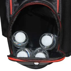 RJ Sports Mission Cart Bag -The Golf Shop rj sports mission cart bag black red pocket itempicture