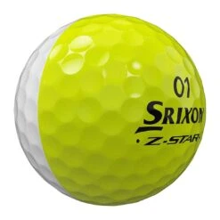 Srixon Z-Star 8 Divide Golf Balls -The Golf Shop srixon z star 8 divide white yellow golf balls yellow side stamp itempicture