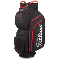 Titleist Cart 15 Cart Bag -The Golf Shop titleist 2022 cart 15 cart bag black black red itempicture 1