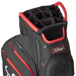 Titleist Cart 15 Cart Bag -The Golf Shop titleist 2022 cart 15 cart bag black black red top itempicture 1
