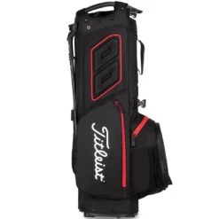 Titleist Hybrid 5 Stand Bag -The Golf Shop titleist 2023 hybrid 5 stand bag black black red back itempicture