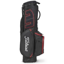 Titleist Players 4 Stadry Stand Bag -The Golf Shop titleist 2023 players 4 stadry stand bag black black red back itempicture