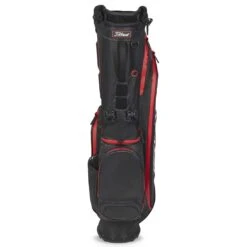 Titleist Players 4 Stadry Stand Bag -The Golf Shop titleist 2023 players 4 stadry stand bag black black red front itempicture