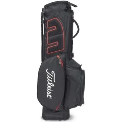 Titleist Players 4 Stand Bag -The Golf Shop titleist 2023 players 4 stand bag black black red back itempicture