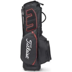 Titleist Players 5 Stand Bag -The Golf Shop titleist 2023 players 5 stand bag black black red back itempicture