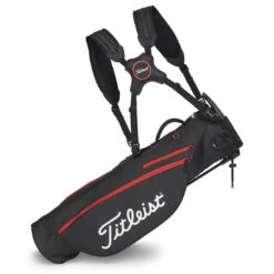 Titleist Premium Carry Bag -The Golf Shop titleist 2023 premium carry bag black black red straps itempicture
